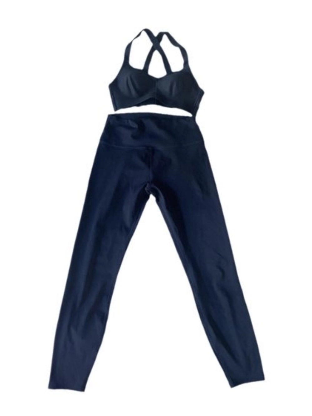 ALO Yoga Airlift Strength Bra Size Small & Airlift Leggings Dark Navy Size Large
